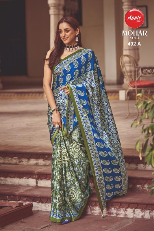 Apple Mohar Vol 4 Crepe Printed Saree Collection