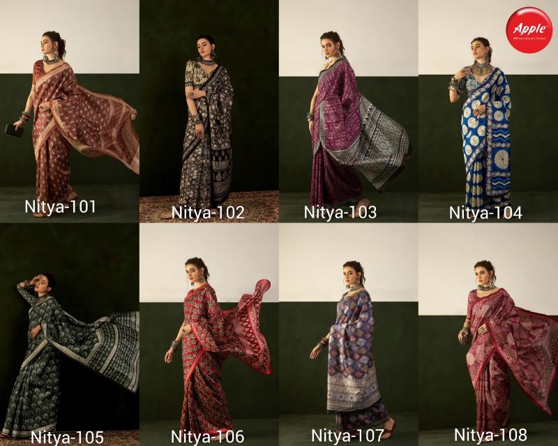 Apple Nitya Silk 12 Bhagalpuri Silk Printed Saree Collection