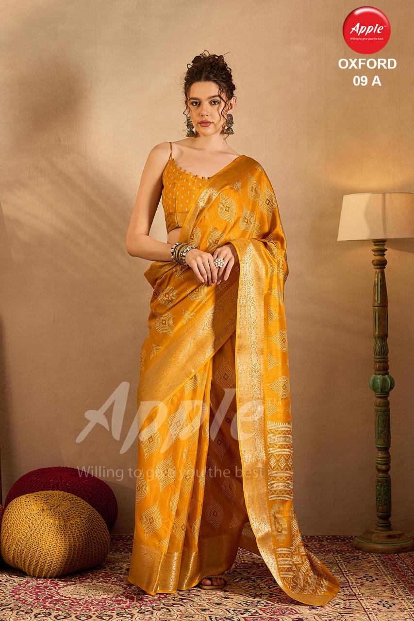 Apple Oxford 09 Silk Blend Printed Saree Collection