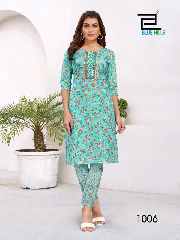 Blue Hills Sameera Cotton Cambric Kurti With Botttom Collection