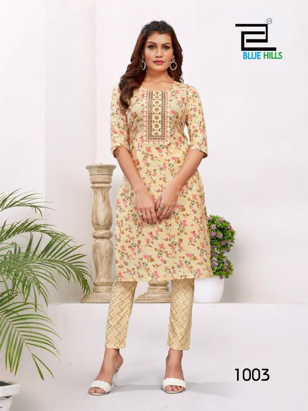 Blue Hills Sameera Cotton Cambric Kurti With Botttom Collection