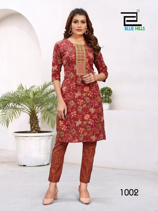 Blue Hills Sameera Cotton Cambric Kurti With Botttom Collection