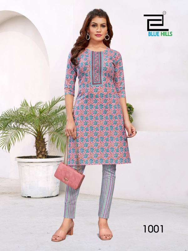 Blue Hills Sameera Cotton Cambric Kurti With Botttom Collection