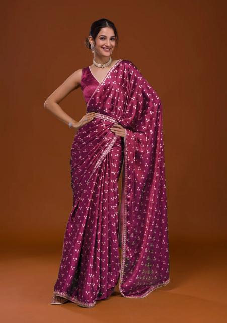 Bt 4002 Beautiful Designer Japan Satin Saree Collection