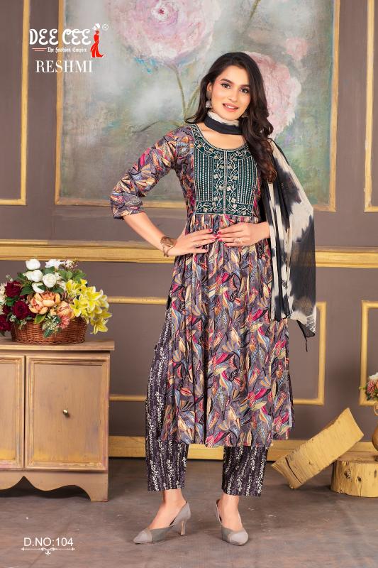 Deecee Reshmi Designer Rayon Printed Kurti Bottom With Dupatta