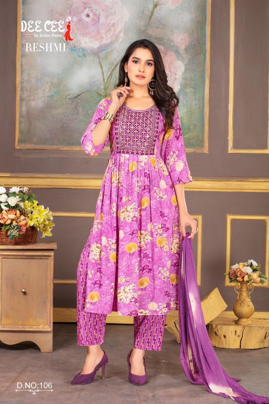 Deecee Reshmi Designer Rayon Printed Kurti Bottom With Dupatta