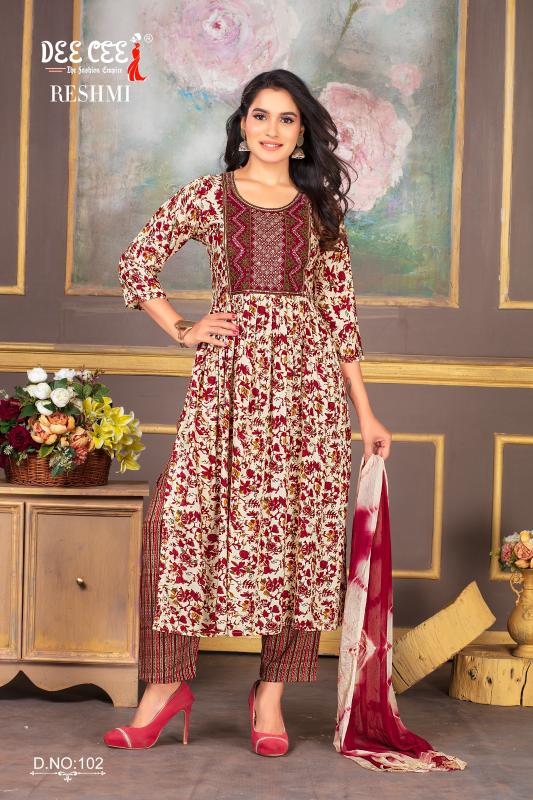 Deecee Reshmi Designer Rayon Printed Kurti Bottom With Dupatta