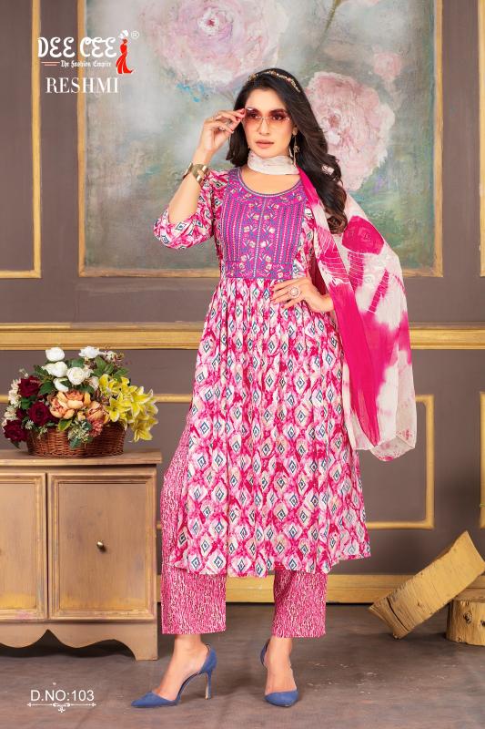 Deecee Reshmi Designer Rayon Printed Kurti Bottom With Dupatta