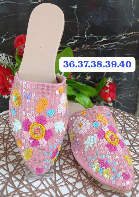 Embroidered Flat Mules Summer Collection