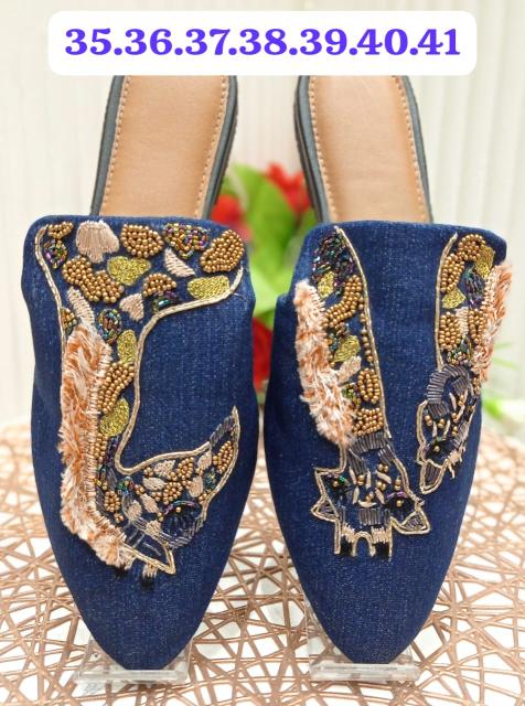 Embroidered Flat Mules Summer Collection