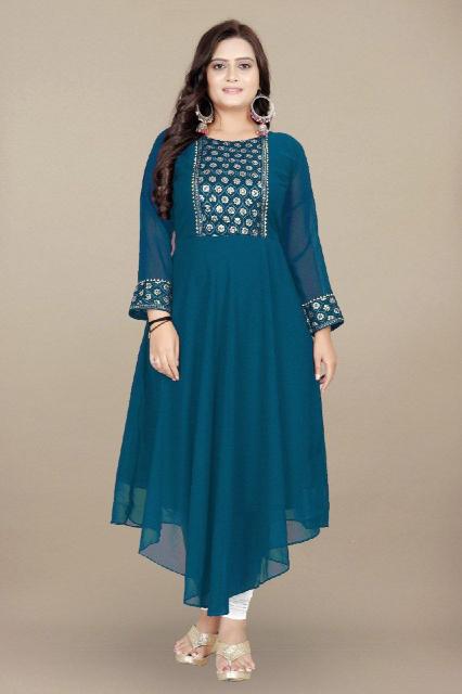 Falak Vol 4 Georgette Fancy Embroidered Kurti Collection