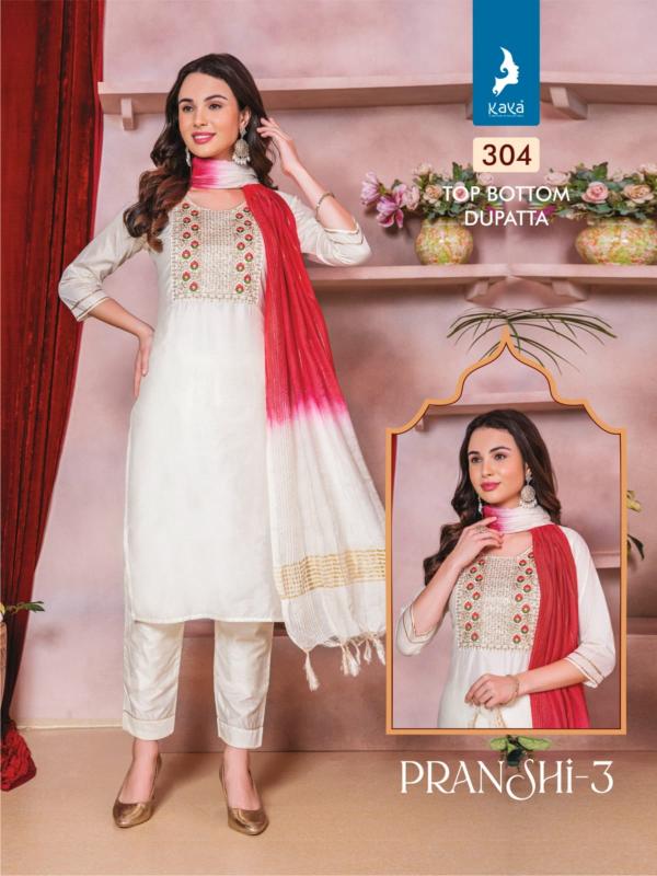 Kaya Pranshi 3 Chanderi Silk Kurti Bottom With Dupatta Collection