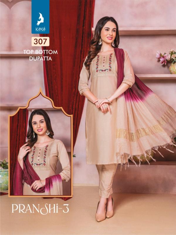 Kaya Pranshi 3 Chanderi Silk Kurti Bottom With Dupatta Collection