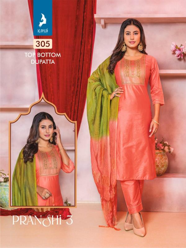 Kaya Pranshi 3 Chanderi Silk Kurti Bottom With Dupatta Collection