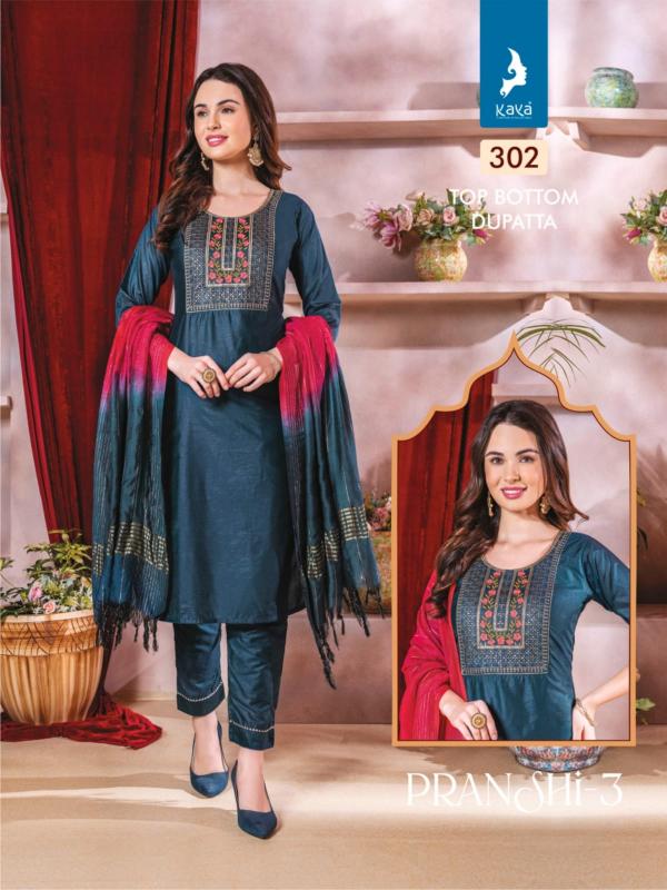 Kaya Pranshi 3 Chanderi Silk Kurti Bottom With Dupatta Collection