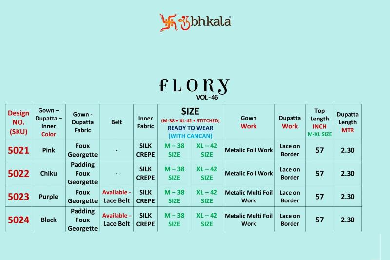 Kf Flory Vol 46 Foil Printed Gown With Dupatta Collection