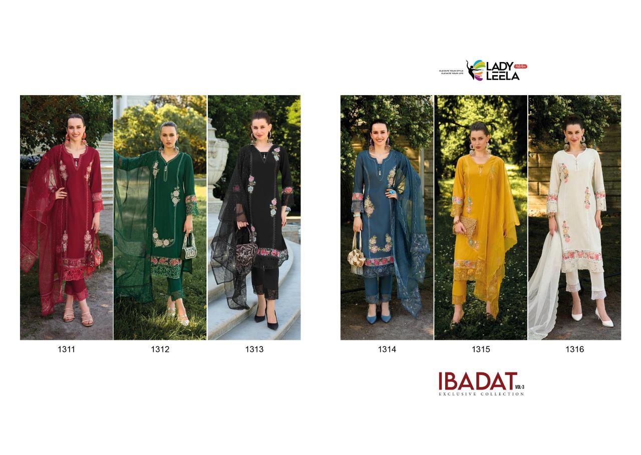 Lady Leela Ibadat Vol 3 Kurti Pant With Dupatta Collection