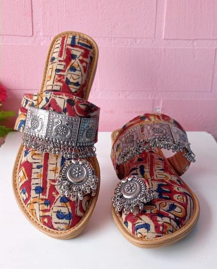 Latest Jewel Embellished Printed Chappals Collection