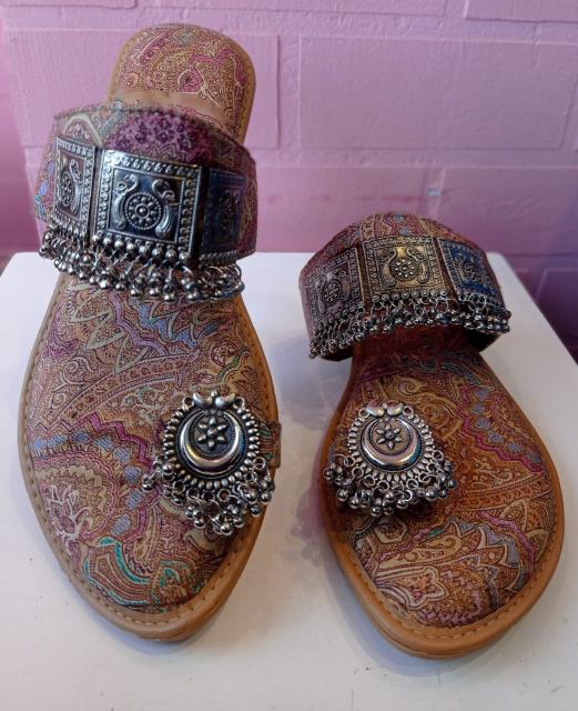 Latest Jewel Embellished Printed Chappals Collection