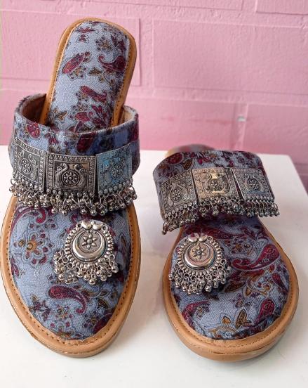 Latest Jewel Embellished Printed Chappals Collection