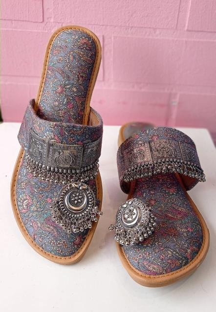 Latest Jewel Embellished Printed Chappals Collection