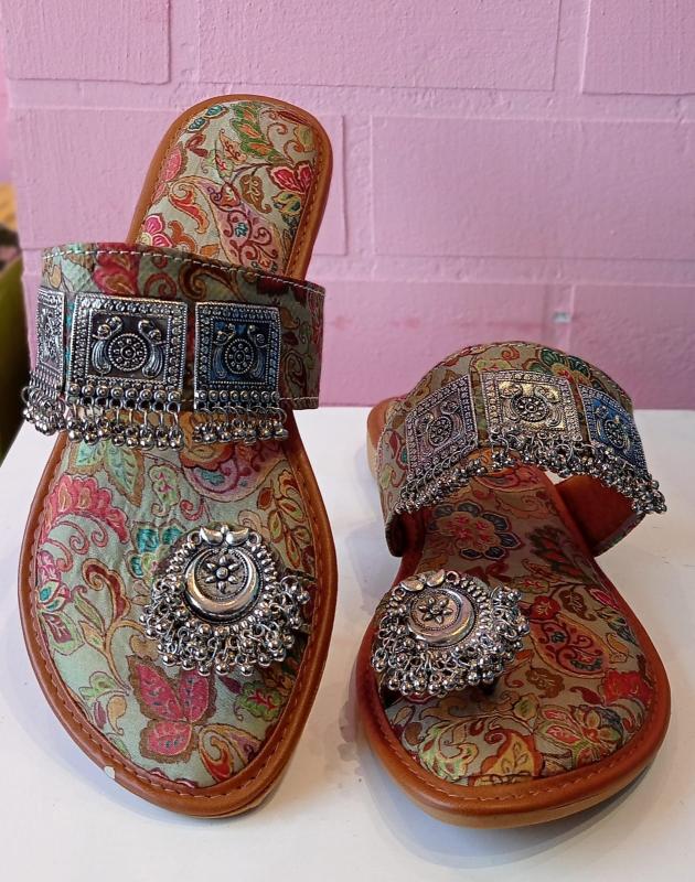 Latest Jewel Embellished Printed Chappals Collection