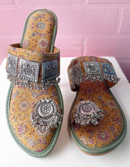 Latest Jewel Embellished Printed Chappals Collection