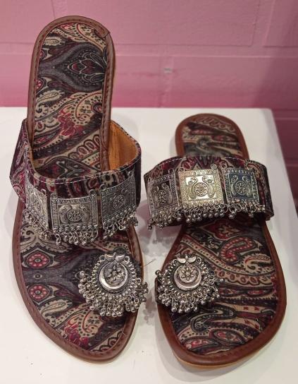 Latest Jewel Embellished Printed Chappals Collection