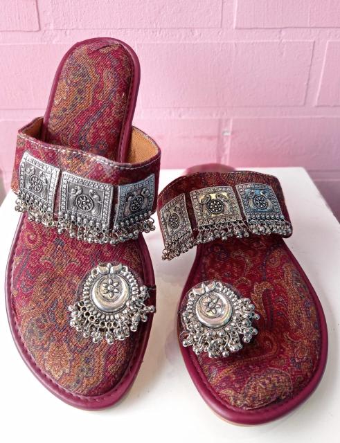 Latest Jewel Embellished Printed Chappals Collection