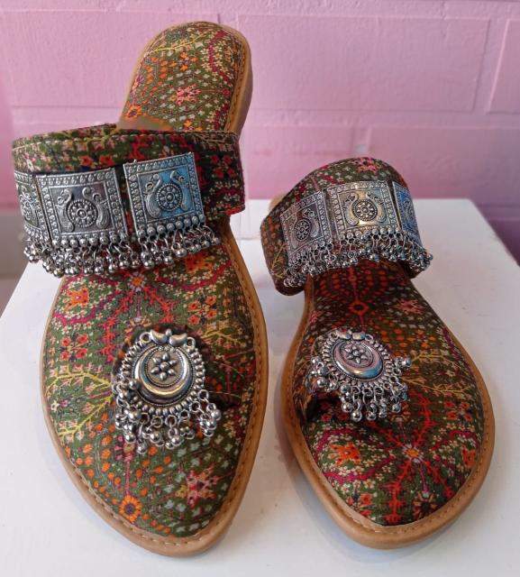 Latest Jewel Embellished Printed Chappals Collection