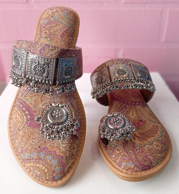 Latest Jewel Embellished Printed Chappals Collection