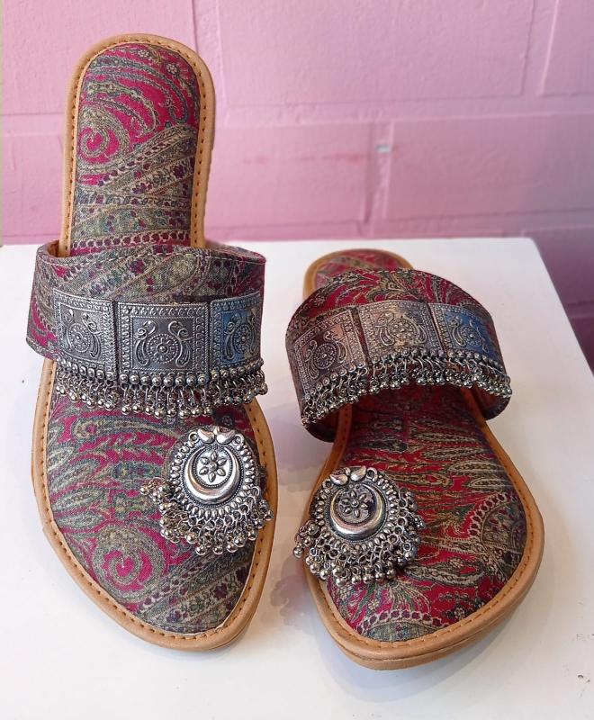 Latest Jewel Embellished Printed Chappals Collection