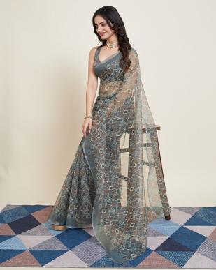 Maahi 132 Party Wear Flower Printed Super Net Saree Collection