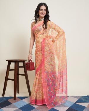 Maahi 132 Party Wear Flower Printed Super Net Saree Collection