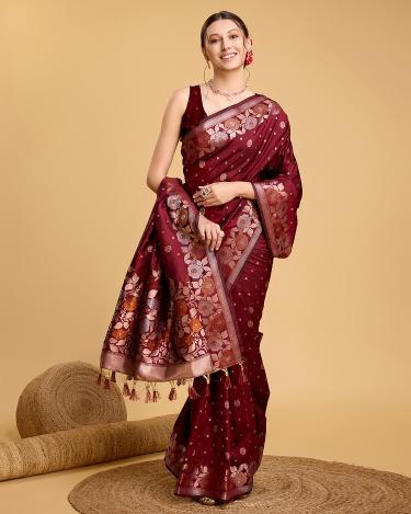 Maahi 143 Jari Weaving Work Banarasi Silk Saree