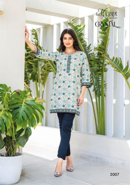 Mayur Crystal Vol 2 Fancy Printed Tunic Top Collection