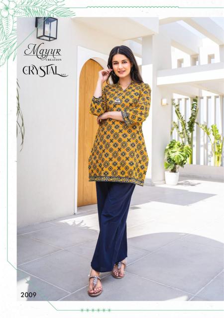 Mayur Crystal Vol 2 Fancy Printed Tunic Top Collection