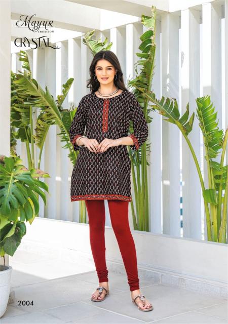 Mayur Crystal Vol 2 Fancy Printed Tunic Top Collection