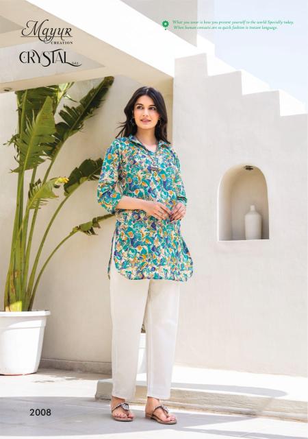 Mayur Crystal Vol 2 Fancy Printed Tunic Top Collection