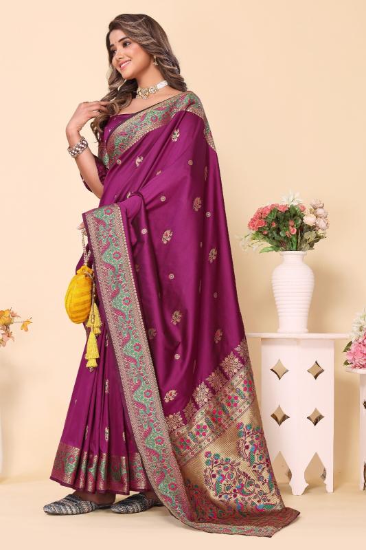 Meera 180 Party Wear Weaving Paithani Silk Saree Collection