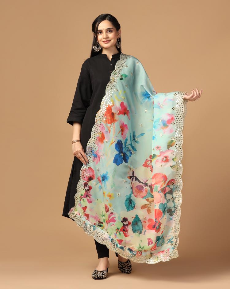 Mirror Organza Sequance Dupatta