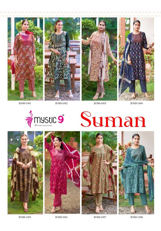 Mystic 9 Suman Vol 1 Kurti Bottom With Dupatta Collection