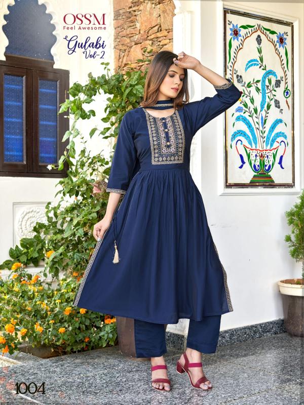 Ossm Gulabi Vol 2 Nyra Cut Kurti With Bottom Dupatta Collection