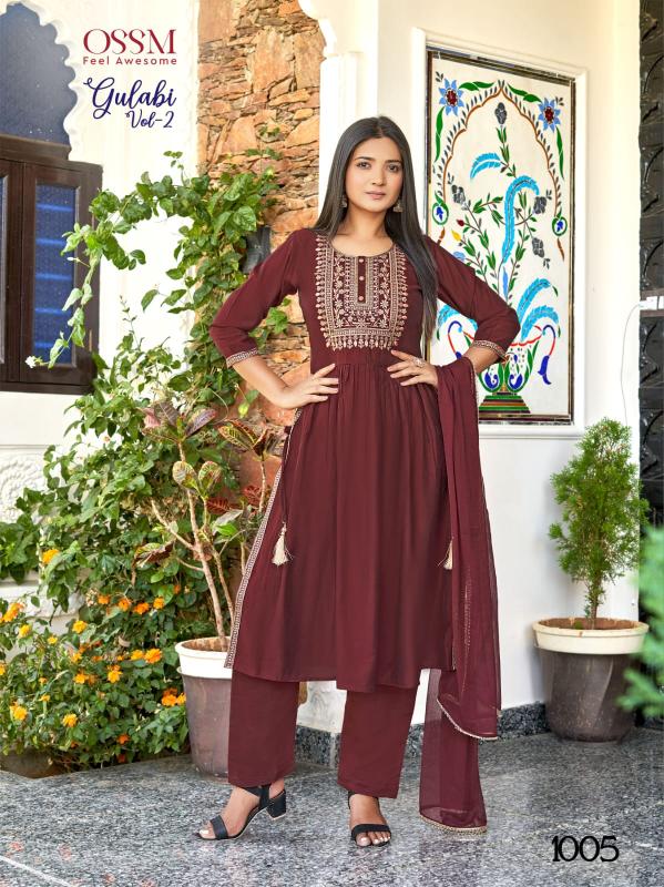 Ossm Gulabi Vol 2 Nyra Cut Kurti With Bottom Dupatta Collection