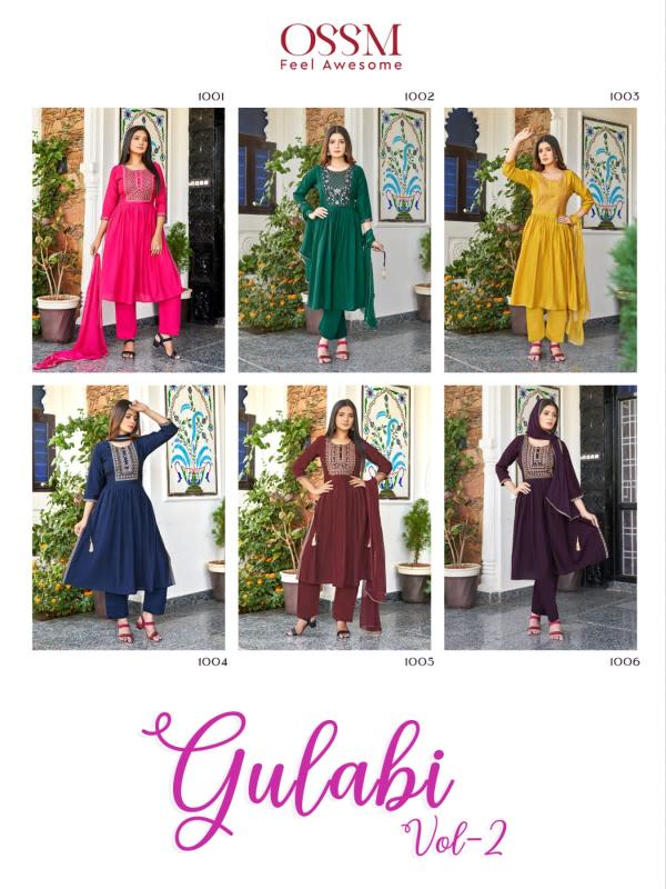 Ossm Gulabi Vol 2 Nyra Cut Kurti With Bottom Dupatta Collection