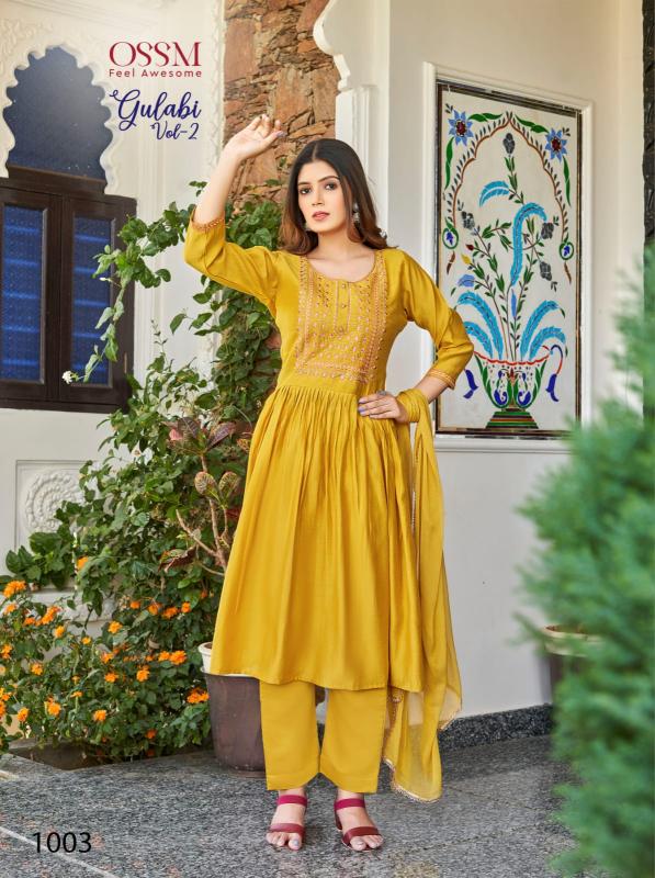 Ossm Gulabi Vol 2 Nyra Cut Kurti With Bottom Dupatta Collection