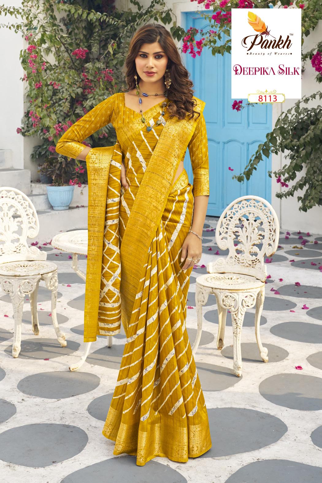 Pankh Deepika Silk Printed Fancy Saree Collection