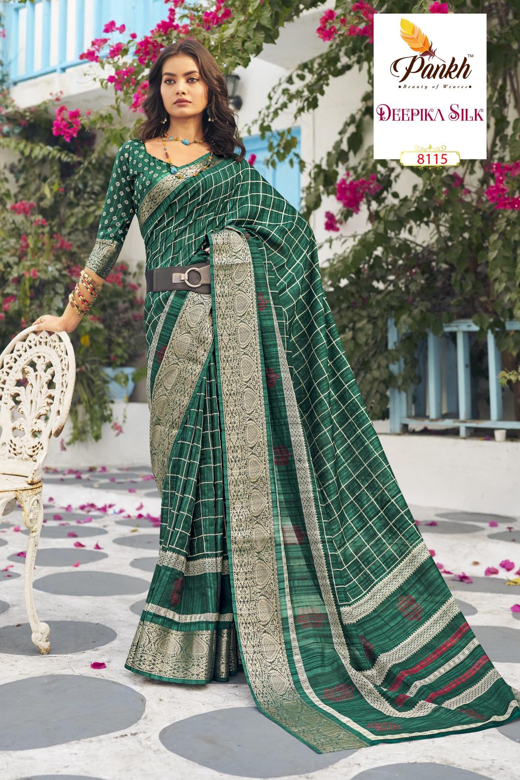 Pankh Deepika Silk Printed Fancy Saree Collection