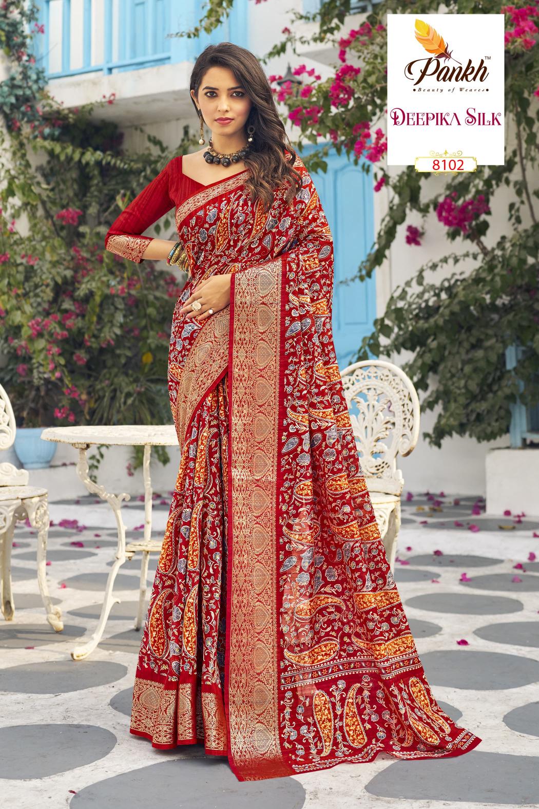 Pankh Deepika Silk Printed Fancy Saree Collection