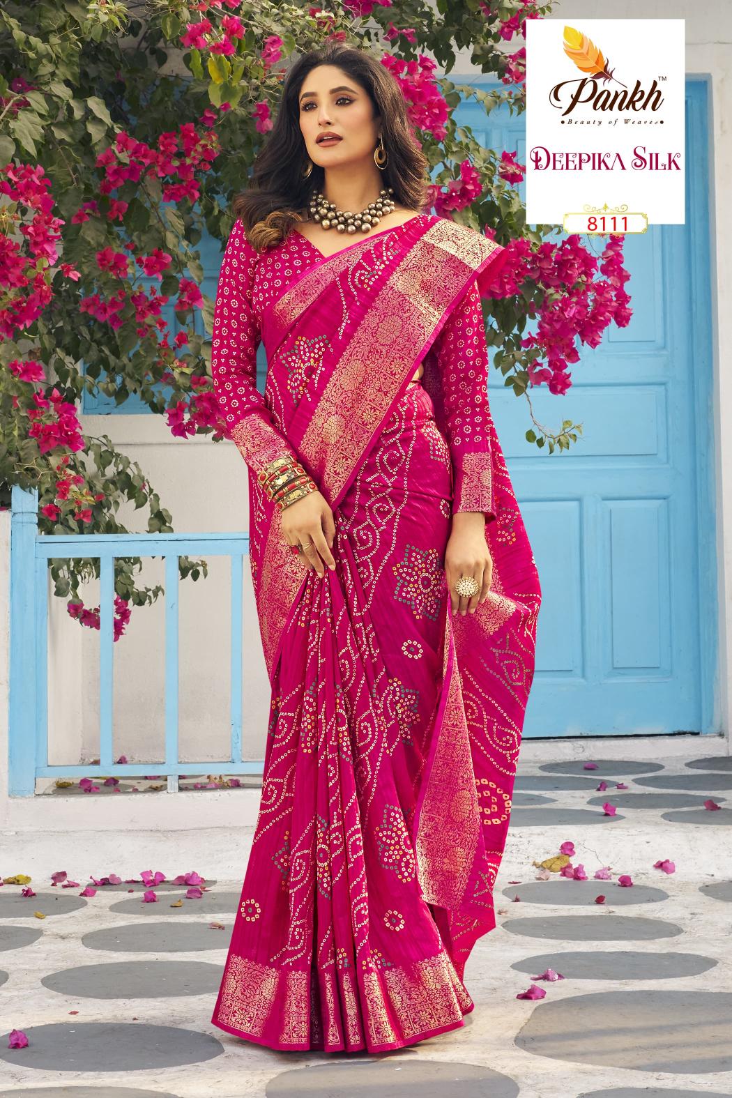 Pankh Deepika Silk Printed Fancy Saree Collection